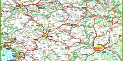 Detaljert kart over Slovenia