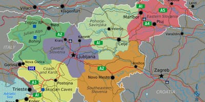 Slovenia turistattraksjonene kart