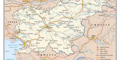 Kart over Slovenia byer