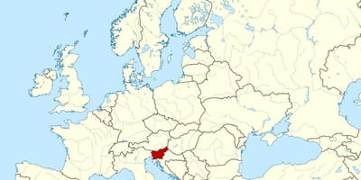 Slovenia plassering på verdenskartet
