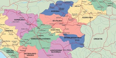 Kart over Slovenia politiske