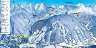 Kart over Slovenia ski resorts