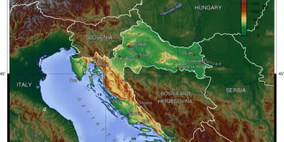 Kart over Slovenia topografiske
