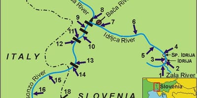 Kart av soca river Slovenia